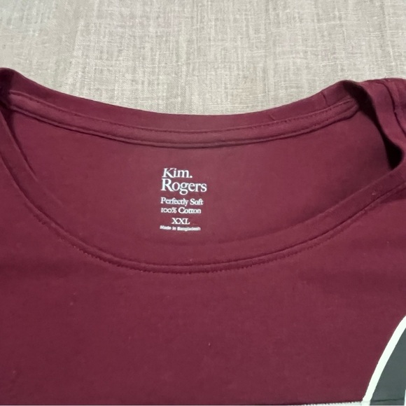 Kim Rogers Maroon and Black Striped Witch Cat Long Sleeve Tee Size XXL Halloween - Picture 4 of 6